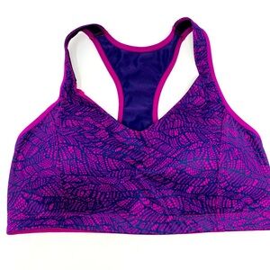 Women’s Moving Comfort Purple and Pink Racerback Sports Bra Size Large